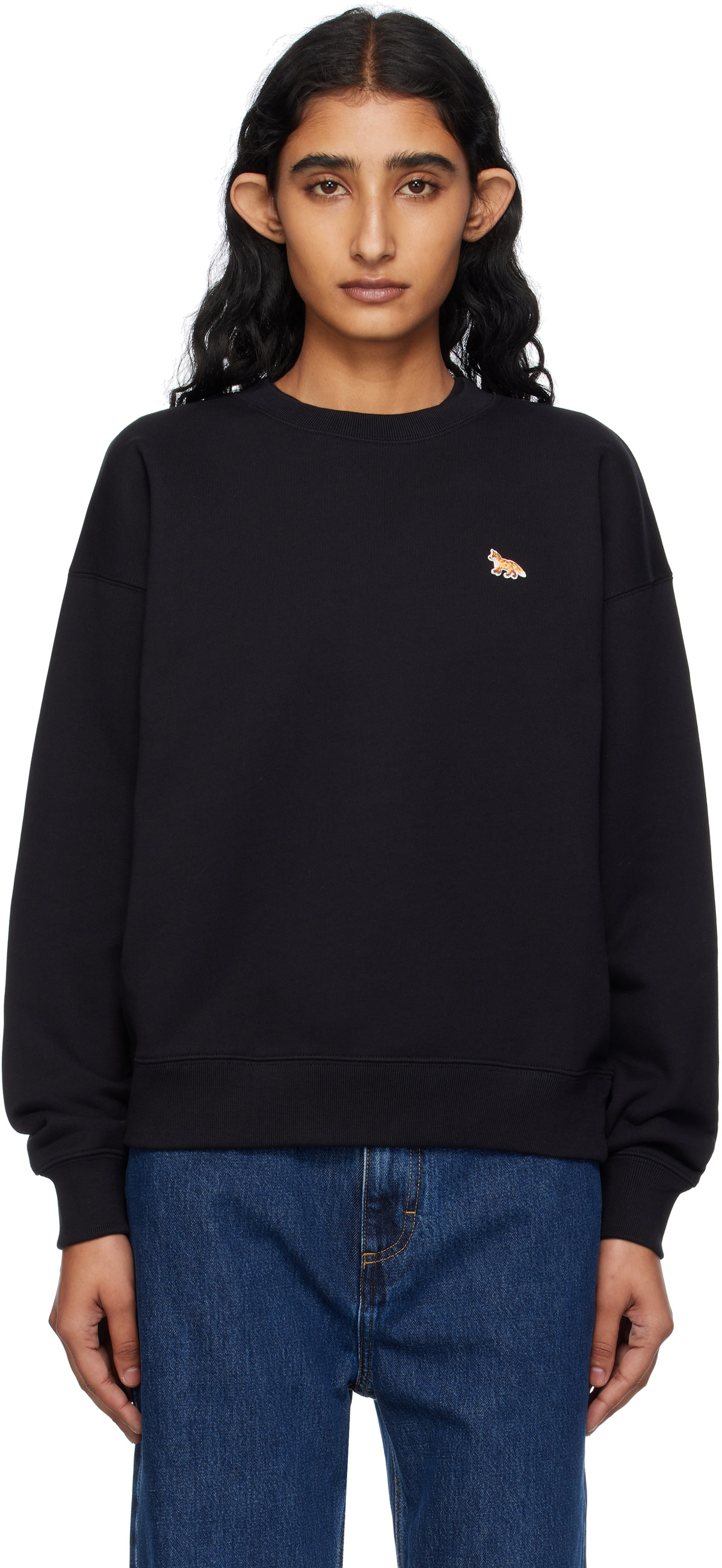Maison Kitsuné Black 'Baby Fox' Comfort Sweatshirt