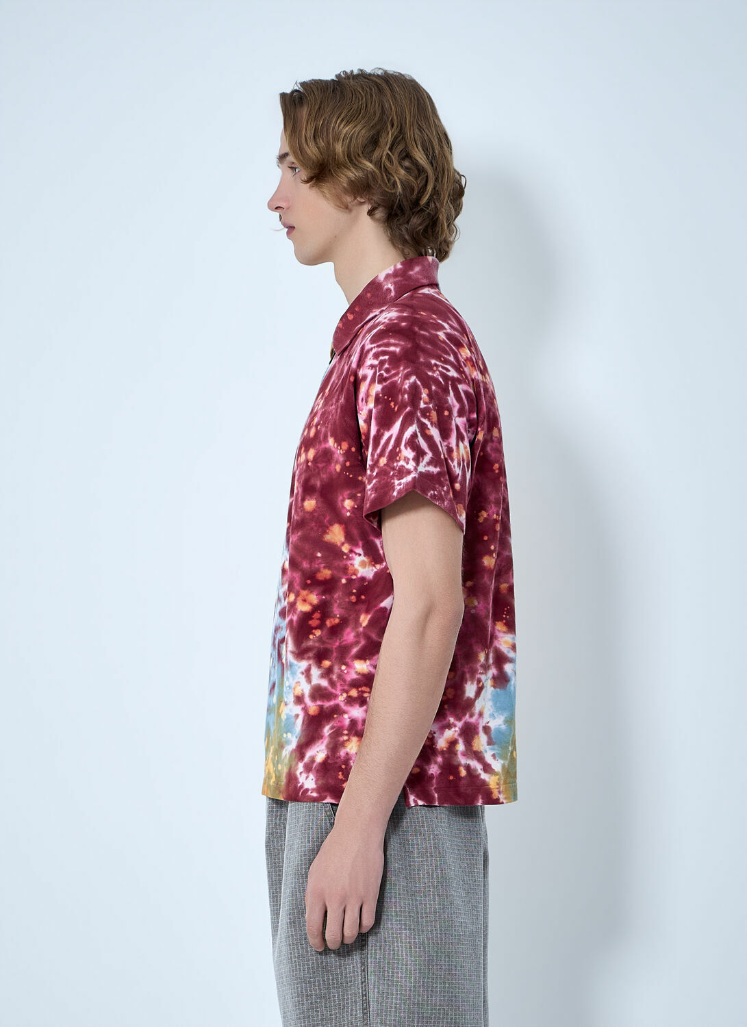 Brain Dead Zip-Collar Tie-Dye Polo Shirt