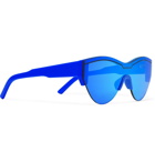 Balenciaga - Round-Frame Acetate Mirrored Sunglasses - Cobalt blue