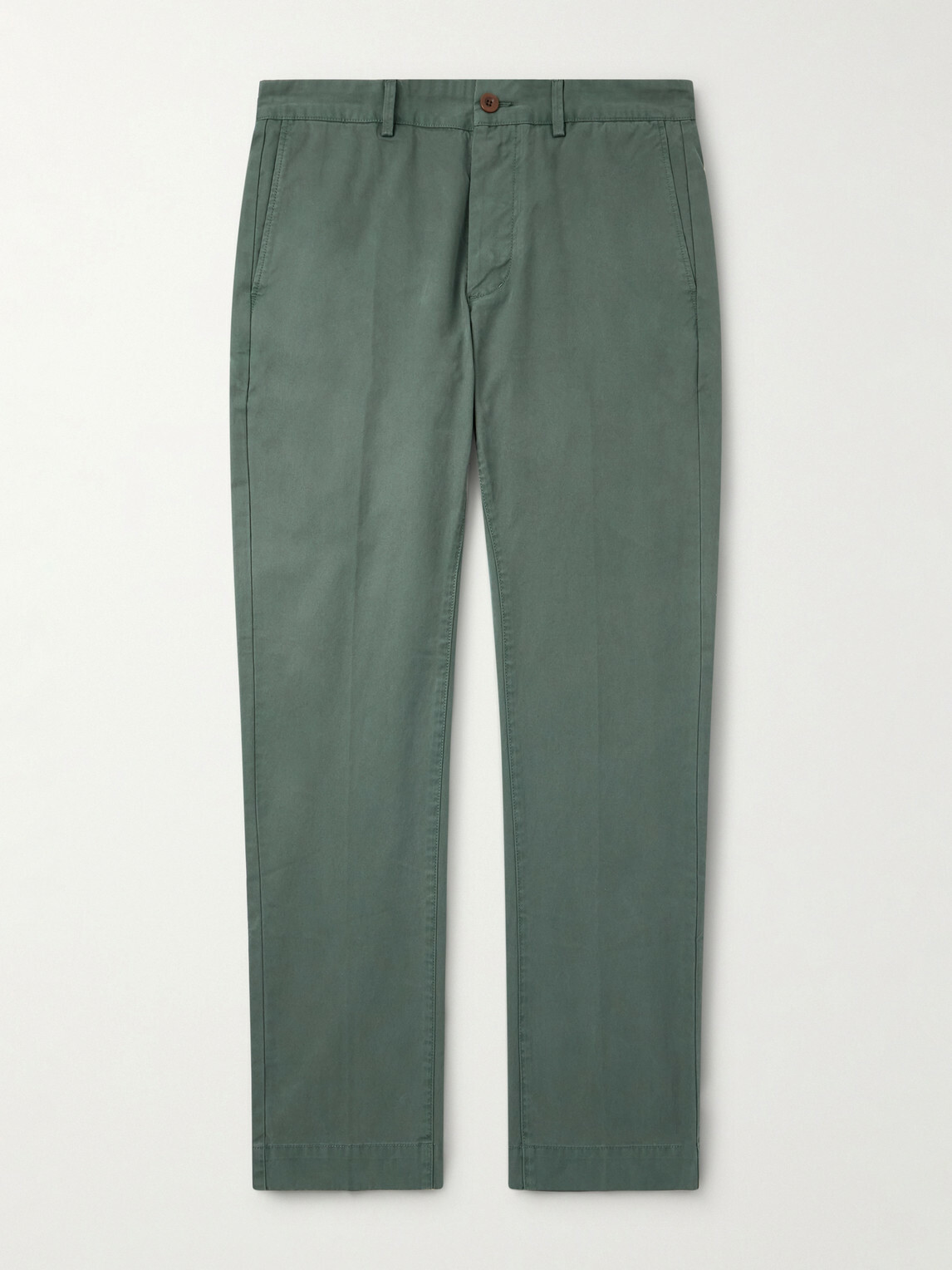 Sid Mashburn - Field Straight-Leg Garment-Dyed Cotton-Twill Trousers - Green