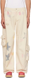 Collina Strada Off-White Star Burst Lawn Cargo Pants