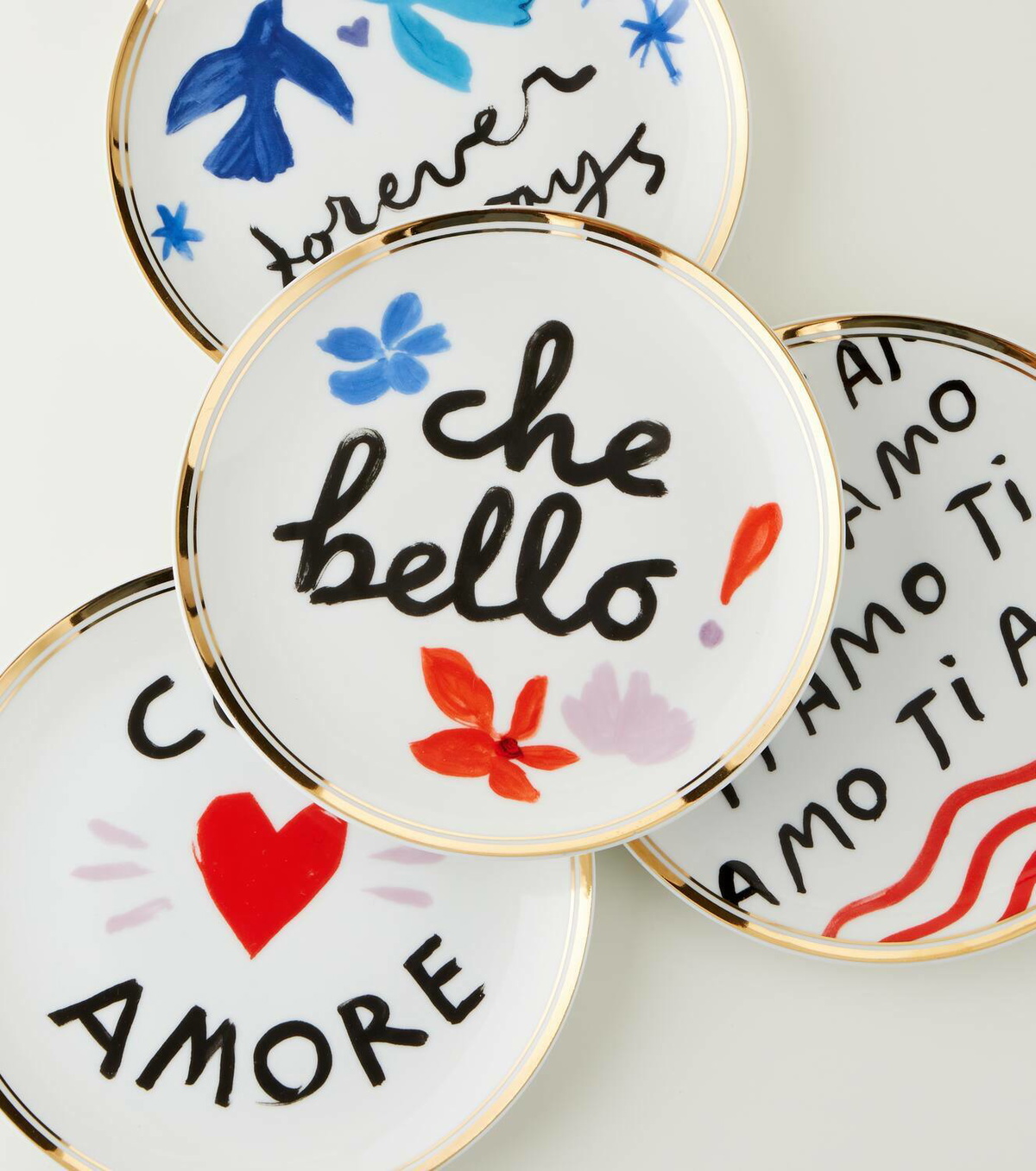 Bitossi Love set of 4 dessert plates