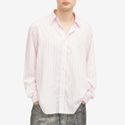 Acne Studios Men's Sandrok Matt Stripe Shirt in Pink/White