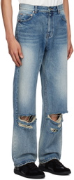 Recto Blue Destroyed Jeans