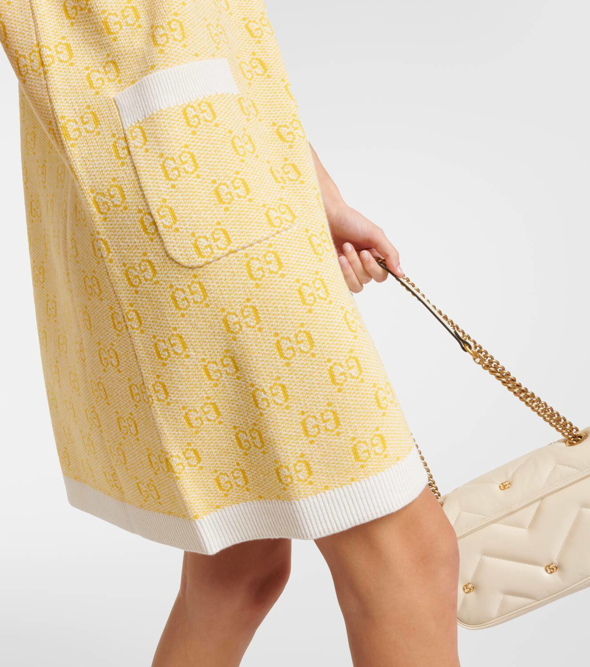 ワンピース GUCCI GG WOOL JACQUARD MINI DRESS GG wool-blend jacquard minidress in black - Gucci | Mytheresa