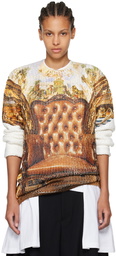 Comme des Garçons Homme Plus Brown & White Printed Sweater