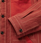 Nicholas Daley - Patchwork Pinstriped Linen and Cotton Shirt Jacket - Red