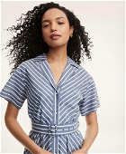 Brooks Brothers Women's Linen Cotton Striped Shirt Dress | Chambray