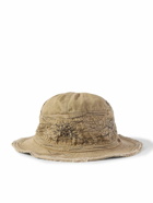 KAPITAL - The Old Man and the Sea Buckled Distressed Cotton-Twill Bucket Hat