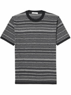 Mr P. - Striped Merino Wool T-Shirt - Gray