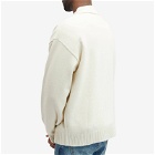 FrizmWORKS Men's Collar Knit Pullover Sweater in Ivory