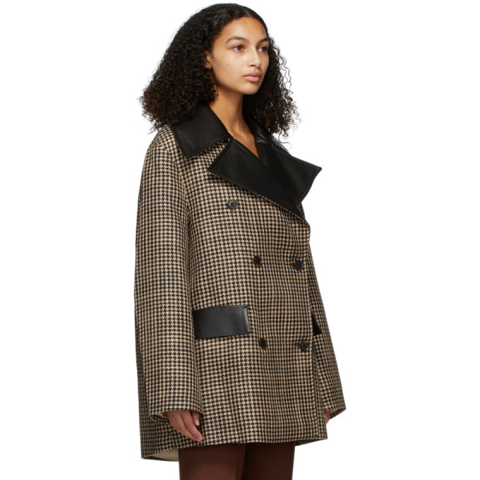 Nanushka check coat best sale