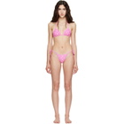 Marine Serre Pink Moon Printed Jersey Bikini