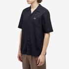 Fred Perry Men's Textured Vacation Shirt in Navy