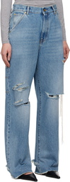 DARKPARK Blue Lisa Chain Adorned Loose Fit Carpenter Jeans