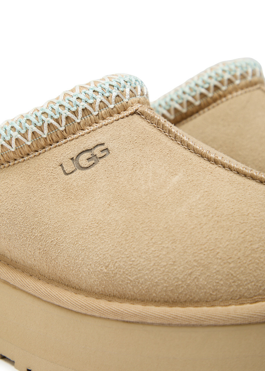Ugg Tazz II Suede Platform Mules Beige