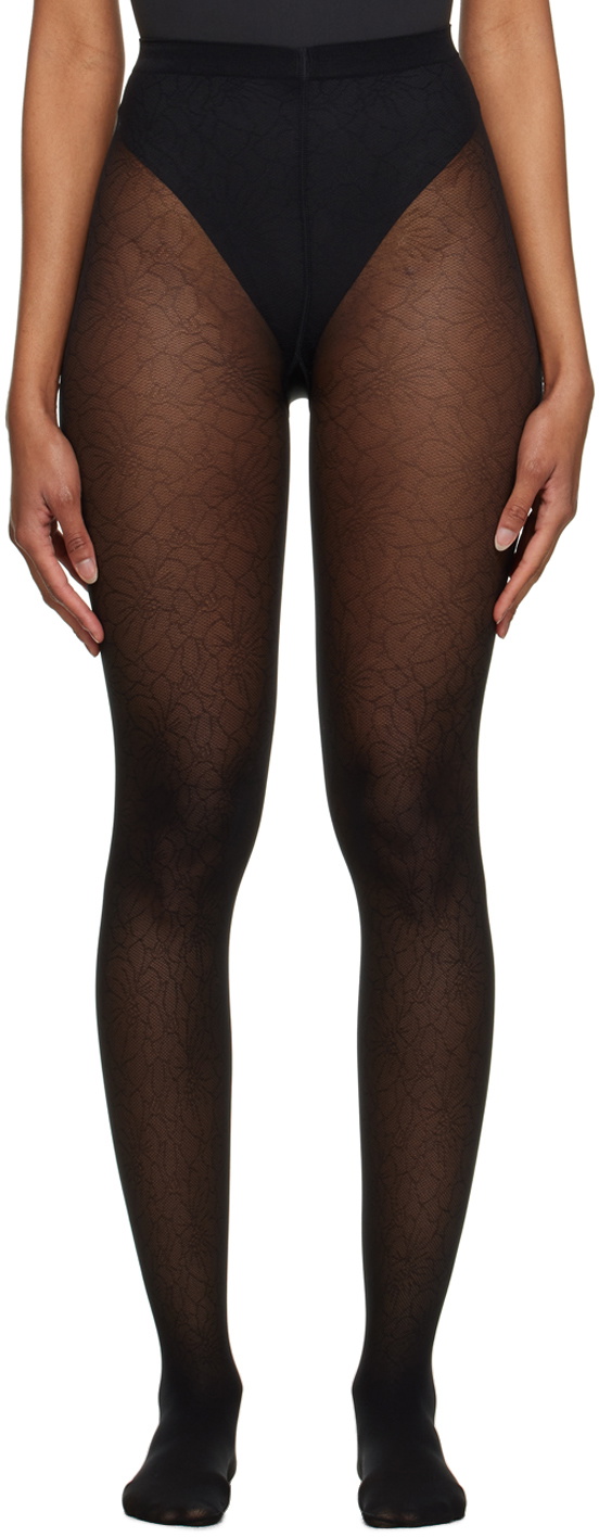 Wolford Black Floral Tights Wolford