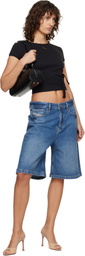 Diesel Blue Clean-Washed Denim Shorts