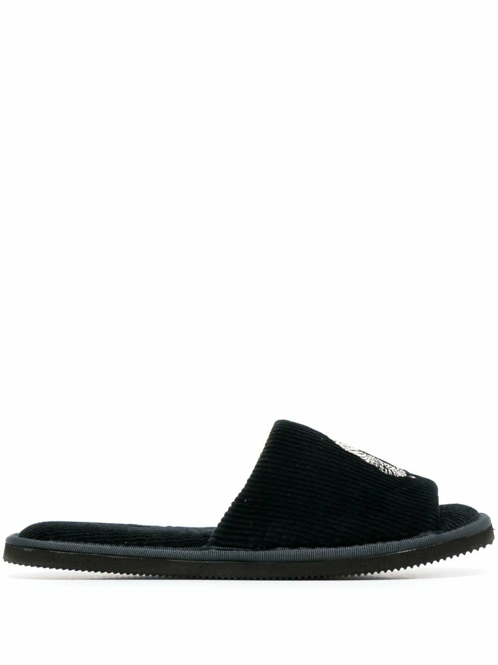Desmond & Dempsey Black Sansindo Tiger Embroidered Slippers