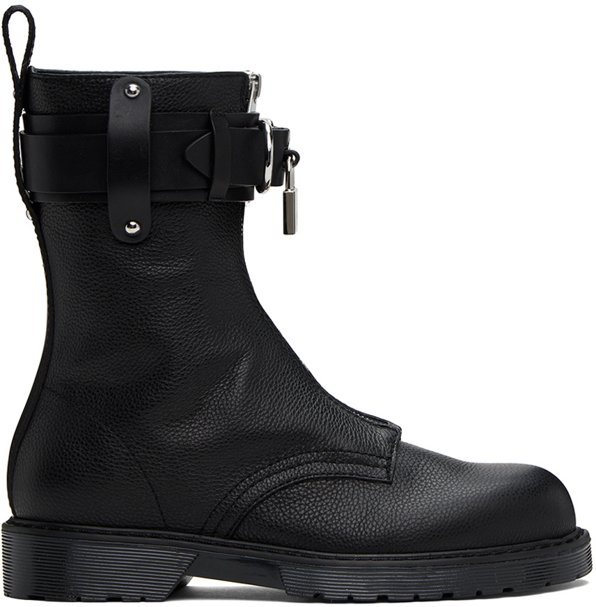 JW Anderson Black Padlock Combat Boots JW Anderson