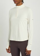 Tala Ultralite Half-zip Stretch-jersey gym top Ivory