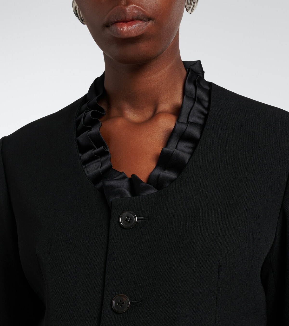 Noir Kei Ninomiya Ruffled peplum wool jacket