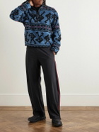 DISTRICT VISION - Printed Fleece Half-Zip Sweatshirt - Blue