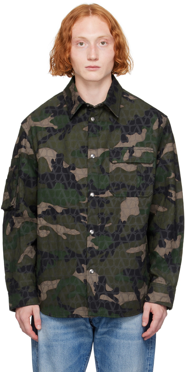 Valentino Green Camouflage Jacket