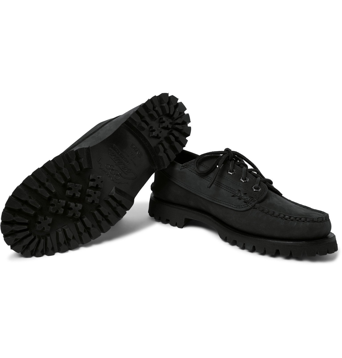 Yuketen - Angler Moc Nubuck Boat Shoes - Black Yuketen