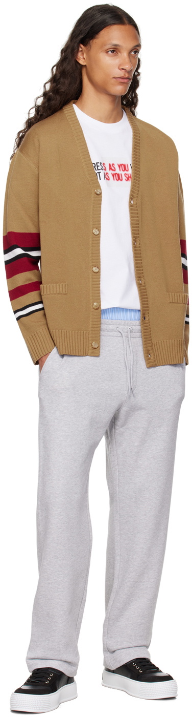 Moschino Gray Upside Down Logo Sweatpants