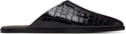 Fear of God Navy Croc-Embossed Slip-on Loafers