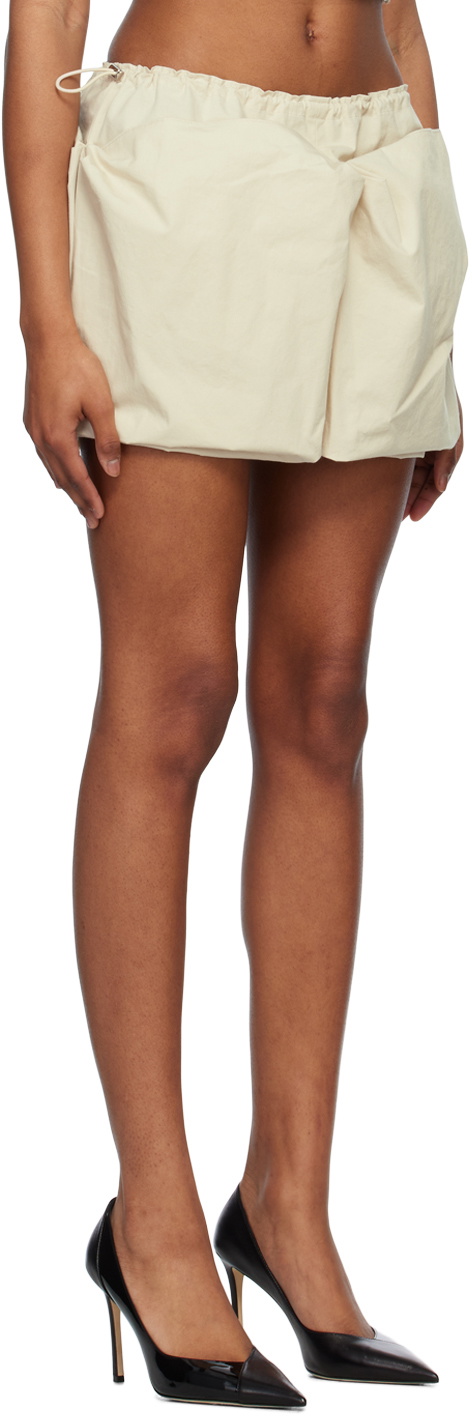 Yuzefi Beige Cargo Miniskirt
