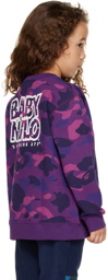 BAPE Kids Purple Baby Milo Camp Sweatshirt