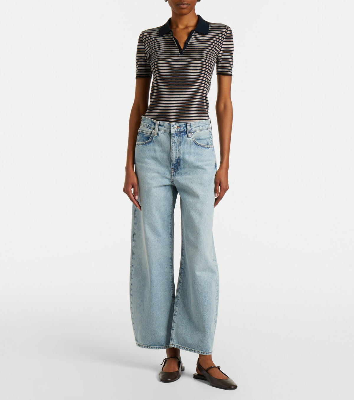 Frame The Bow Crop barrel-leg jeans