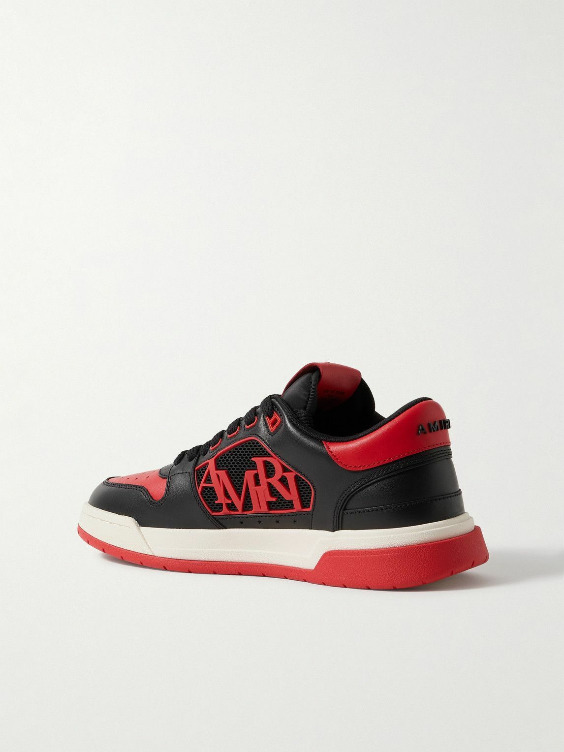 AMIRI Black Leather Sneakers with Red Star Accents AMIRI - Classic Low Logo-Appliquéd Rubber-Trimmed Leather  main image 3