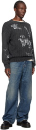 R13 Gray Drop Needle Sweater