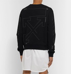 Off-White - Printed Loopback Cotton-Jersey Sweatshirt - Black