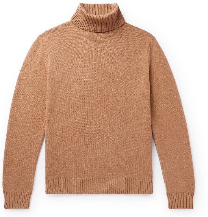 Photo: A.P.C. - Enzo Wool and Cashmere-Blend Rollneck Sweater - Brown
