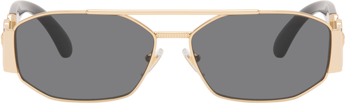 Versace Black & Gold Medusa Biggie Sunglasses Versace