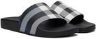 Burberry Navy Check Slides