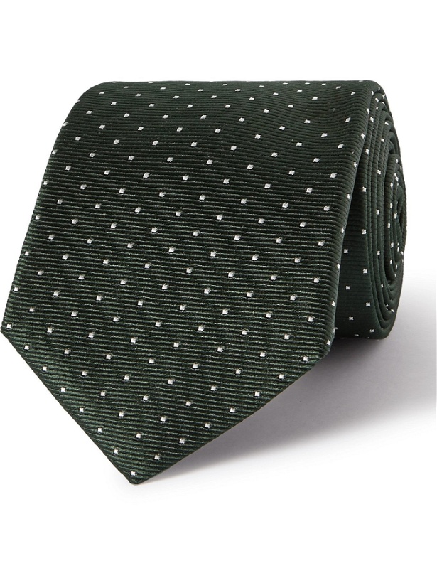 Photo: LANVIN - 7cm Pin-Dot Silk-Faille Tie - Green