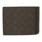 Bottega Veneta Grey Intrecciato Money Clip Wallet