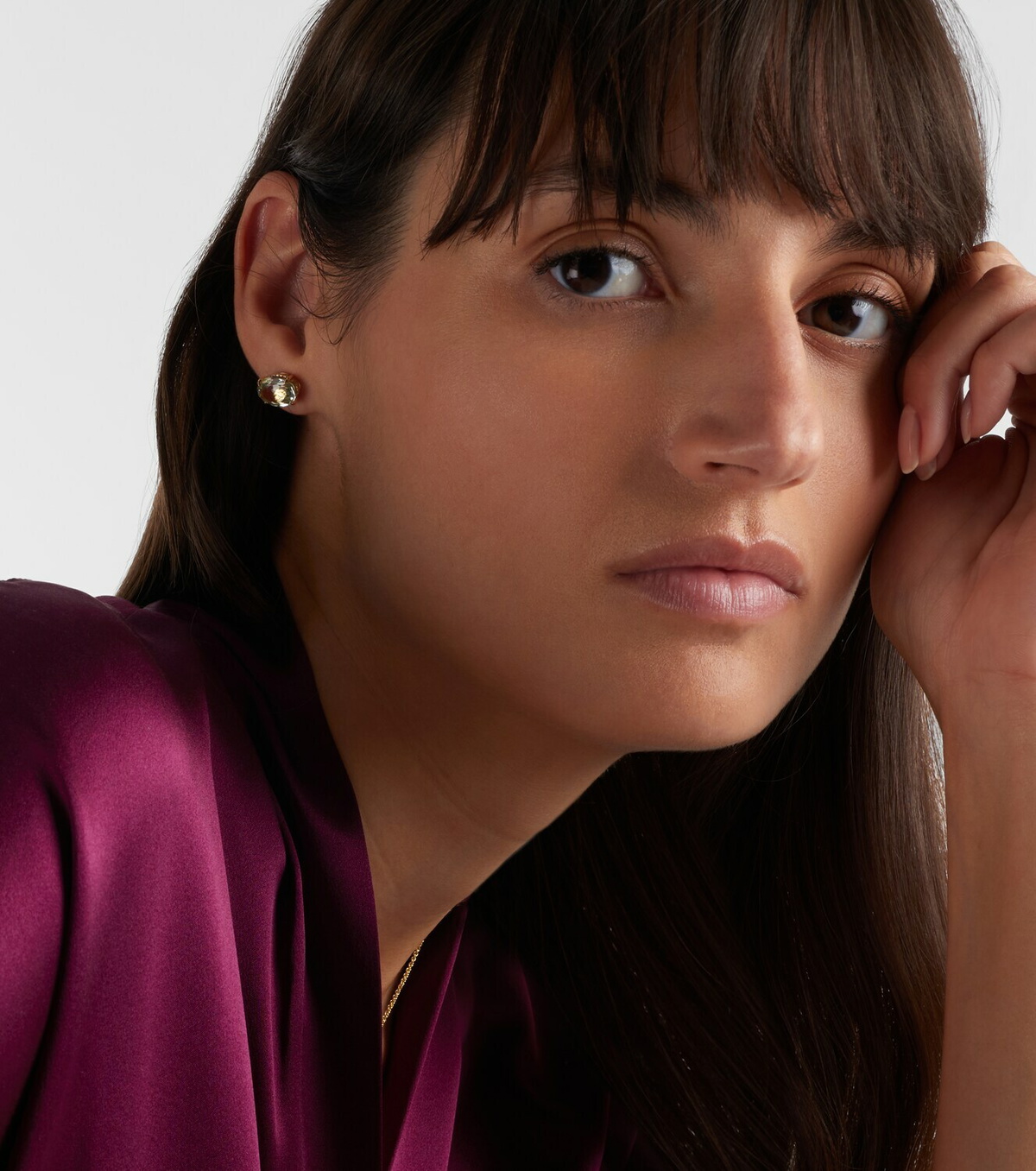 Shay Jewelry 18kt gold earrings with amethyst and diamonds