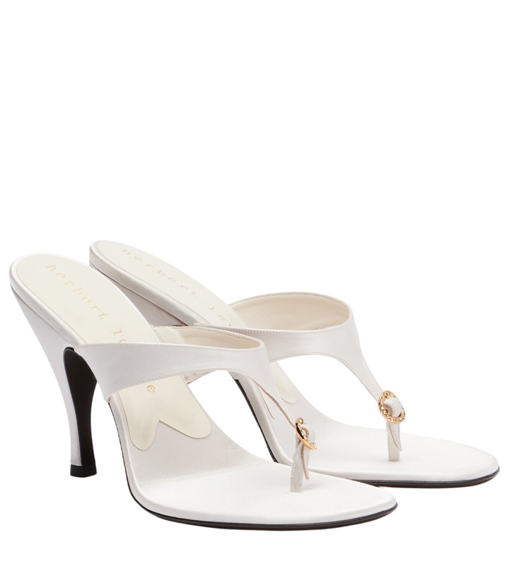 Photo: Herbert Levine Kiss And Tell embellished satin thong sandals