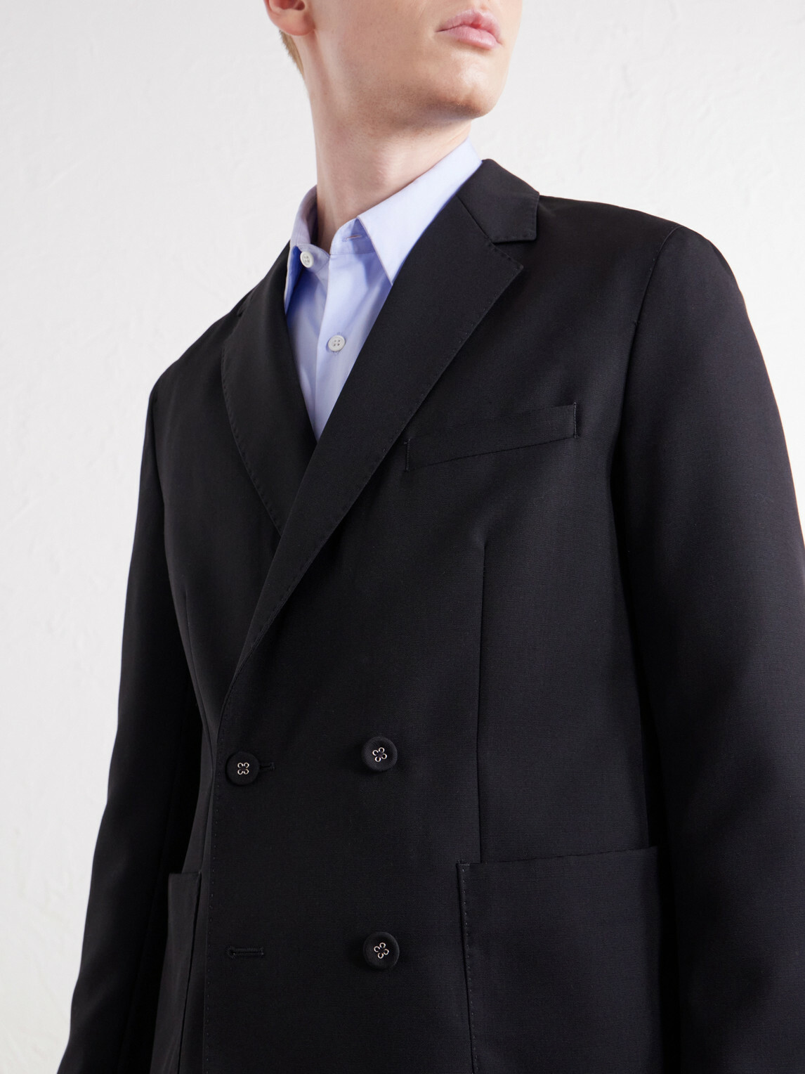 Officine Générale - Leon Double-Breasted Virgin Wool-Twill Suit Jacket - Black