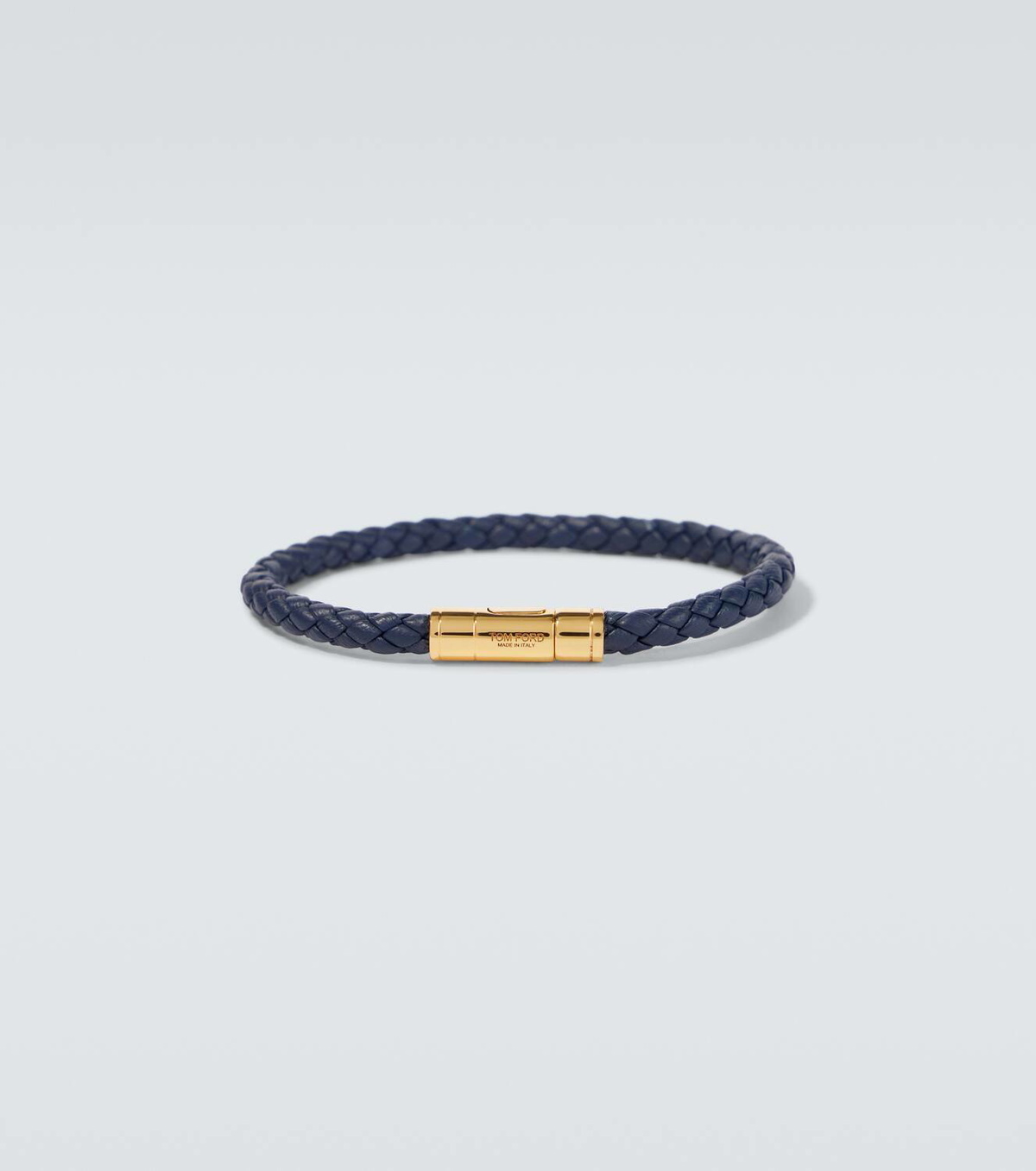 ブレスレット TOM FORD LEATHER LOGO BRACELET Tom Ford Logo braided leather bracelet TOM FORD
