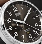 Oris - Big Crown ProPilot GMT Automatic 45mm Stainless Steel and Suede Watch - Men - Dark brown