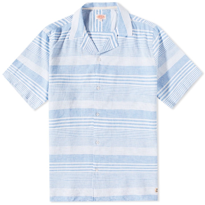 Photo: Armor-Lux Men's Stripe vacation Shirt in Blue/White