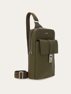 Ferragamo Mens Hug buckle sling bag in Green