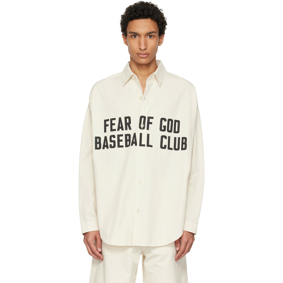 Fear of God Off-White Garment Dyed Cotton Relaxed Shirt